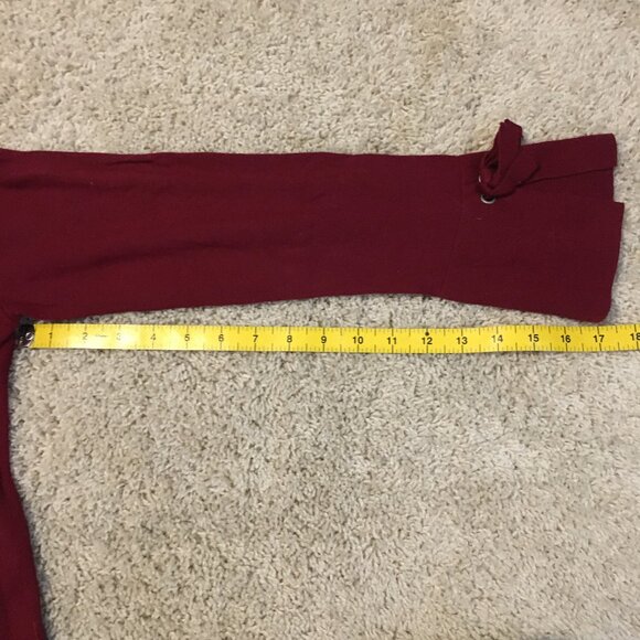Talbots Burgundy Flared Tie Sleeve Cashmere Blend Sweater - Picture 15 of 15